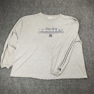 Vintage 2005 Adidas New York Yankees T Shirt Mens 2XL Long Sleeve Spellout Tee